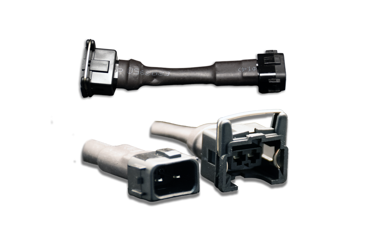 Set of 4 Jetronic/EV1 (female) to Honda OBD2 (male) injector plug adaptors (padpjtoh4)